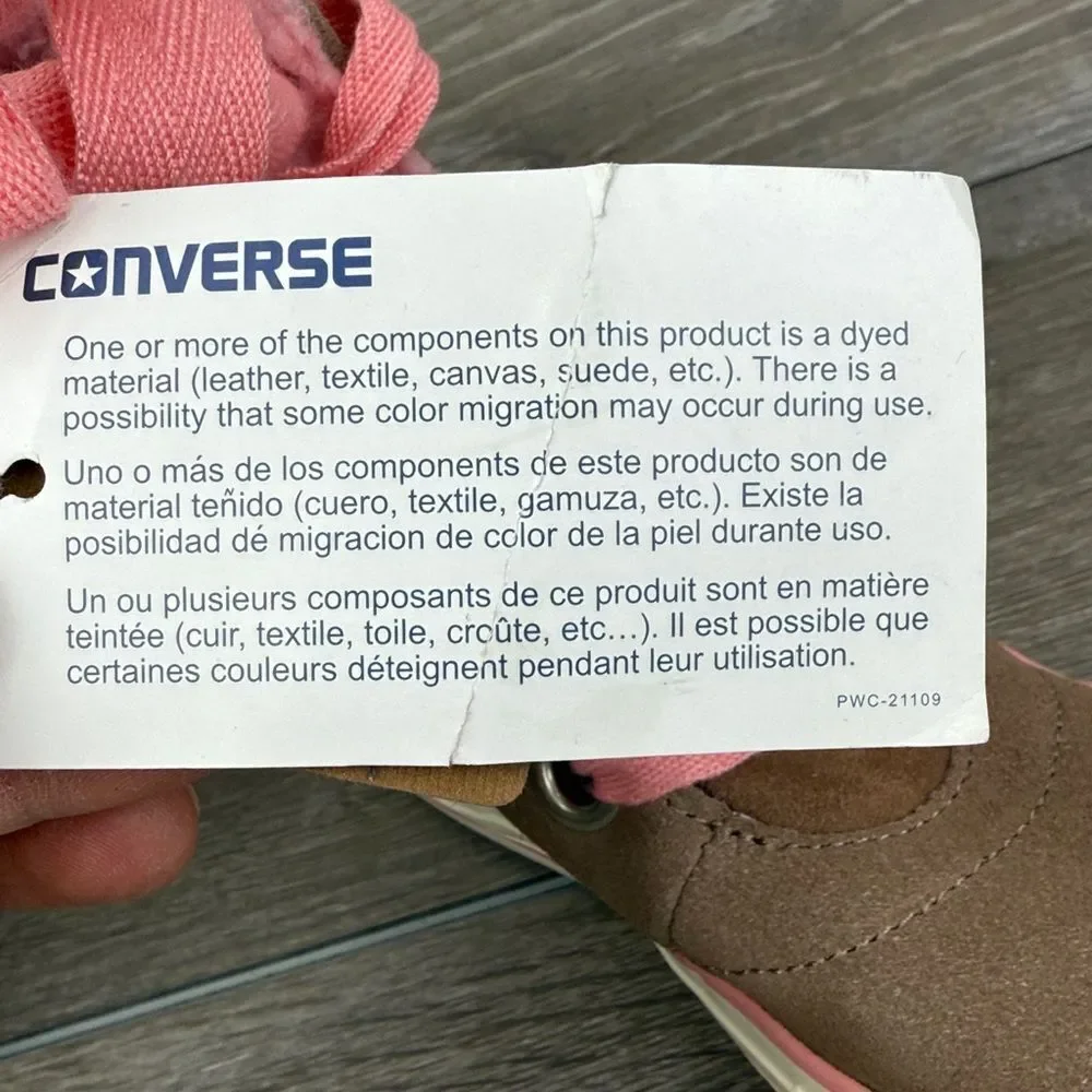 Converse All-Star Beverly Little Girl Sz 13 Ginger Leather Pink Hi Sneaker Boots